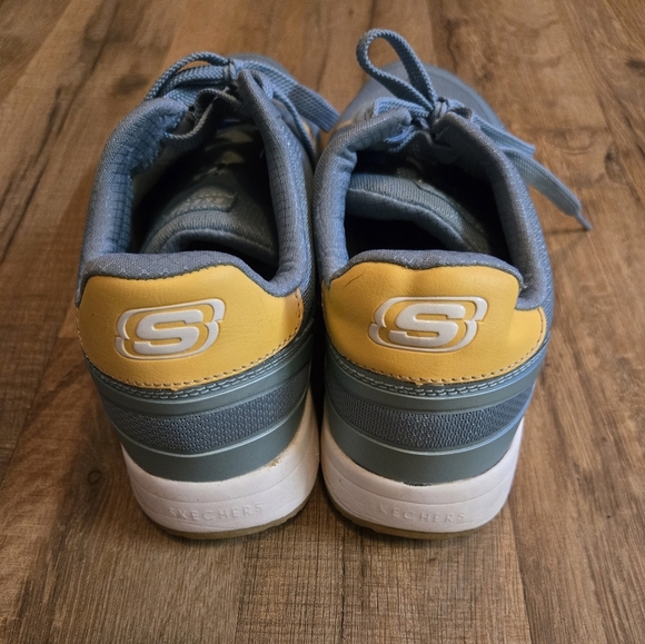 Skechers Air Cooled Memory Foam blue/yellow Womens Size 9 - Picture 4 of 6